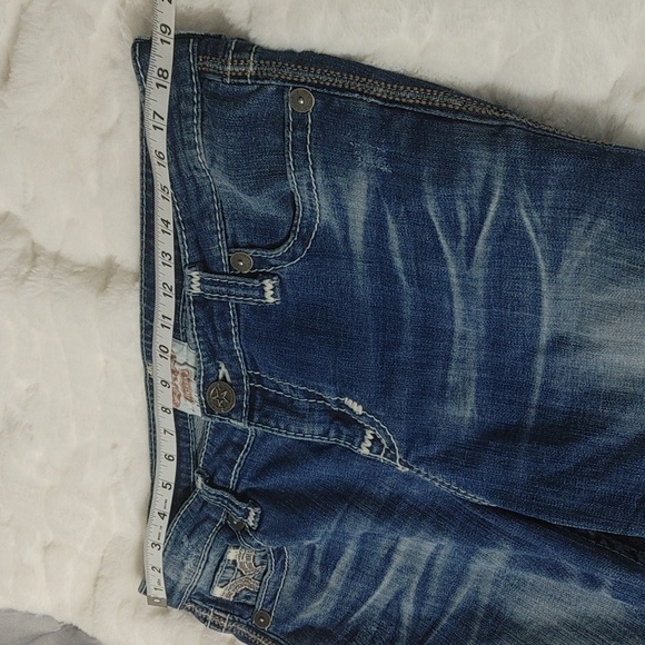 Big Star Maddie Boot Deep Stretchy Blue Jeans Bootcut Sz 34 (?) - Picture 9 of 11